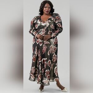 NWT Tanya Taylor Annika Black Floral Maxi Dress Size 20
